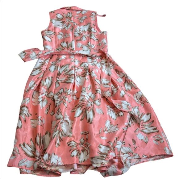 Jessica Howard Coral Floral Fit And Flare Midi Pleated  Dress M Us 8 - Picture 14 of 16